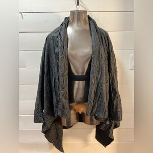 J.JILL WOOL-BLEND DRAPED JACKET – CHARCOAL – SIZE M